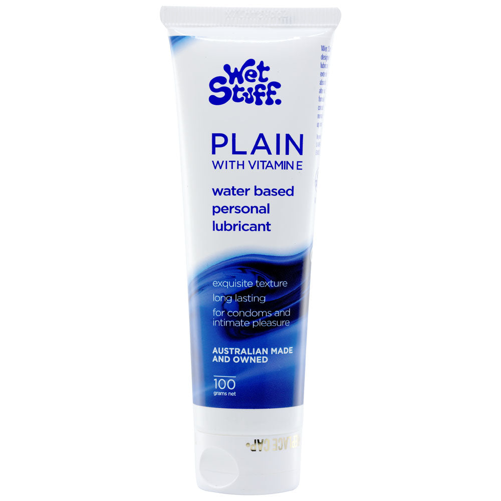 Wet Stuff Plain Water Based Lubricant With Vitamin E 100g Tube Wet Stuff