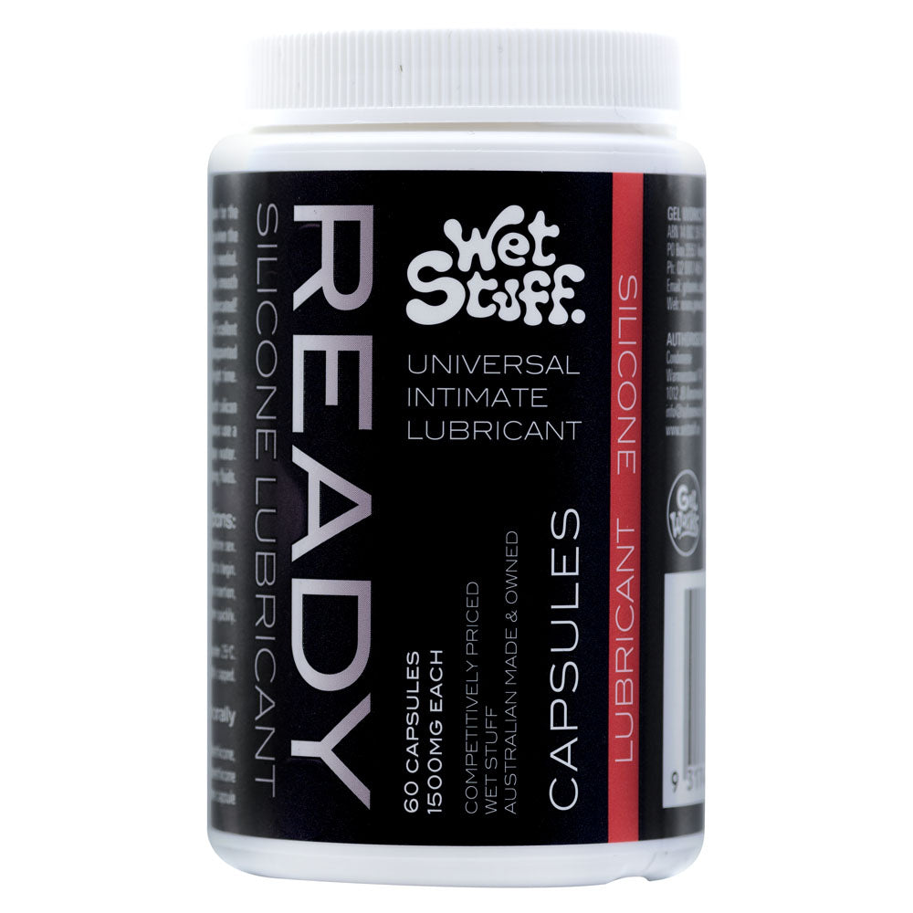 Wet Stuff Ready Caps Silicone Lubricant Capsules Jar Of 60 Wet Stuff