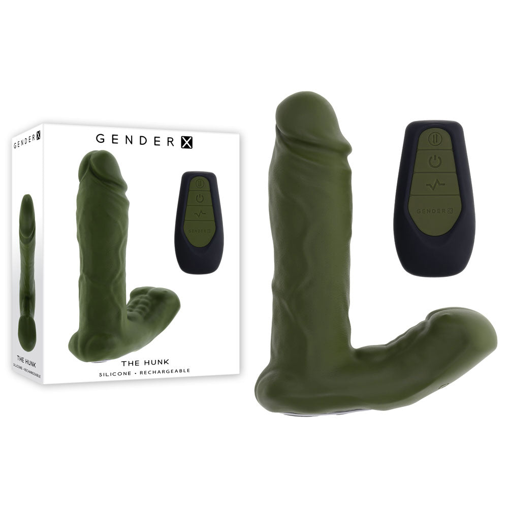 Gender X THE HUNK USB Rechargeable Thrusting Vibrator With Remote 15.2cm Gender X