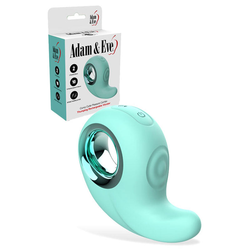 Adam & Eve CURVY CUTIE PLEASURE COMBO USB Rechargeable Tapping Stimulator Adam & Eve