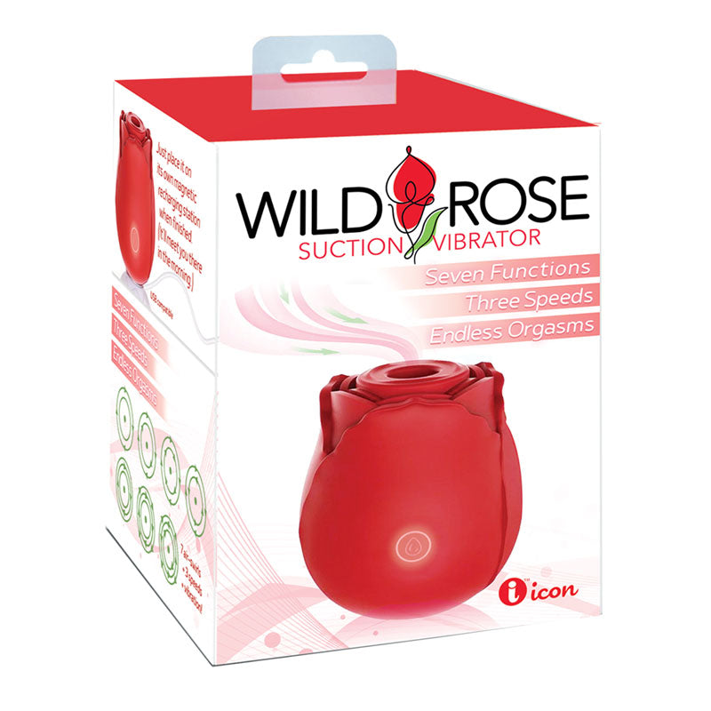 Wild Rose Suction Vibrator USB Rechargeable Air Pulse Stimulator Icon Brands