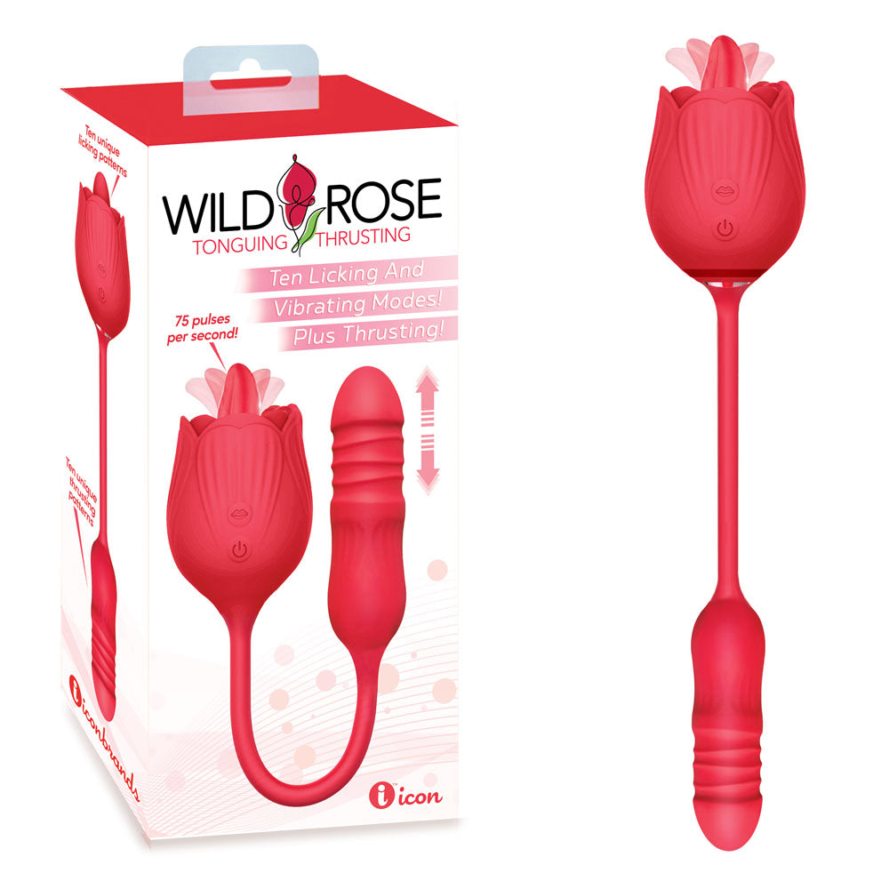 Wild Rose Lick & Thrust USB Rechargeable Air Pulse Stimulator and Vibrator Icon Brands