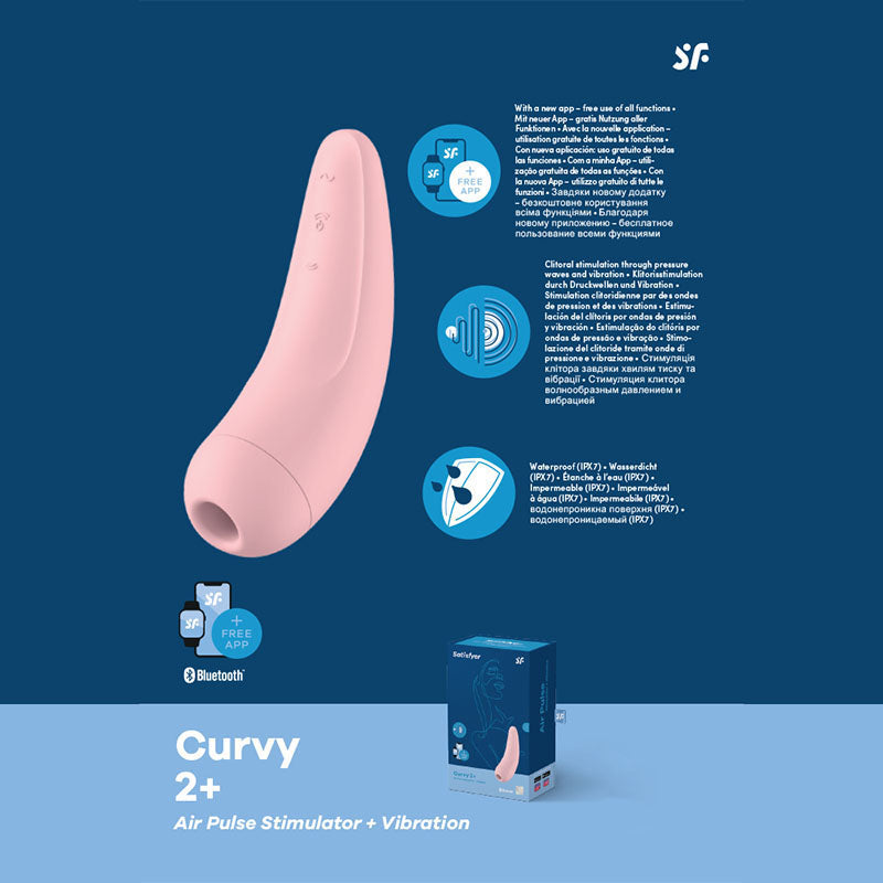 Satisfyer Curvy 2+ App Contolled Touch Free USB Rechargeable Clitoral Stimulator With Vibration Satisfyer