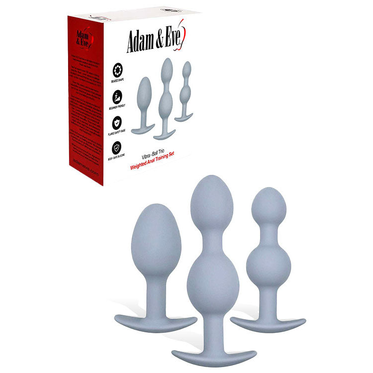 Adam & Eve VIBRA BALL TRIO Weighted Anal Training Set - Set of 3 Plugs Adam & Eve