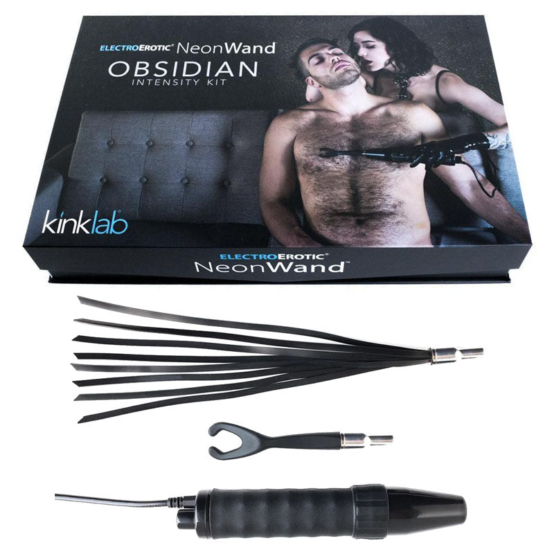 Stockroom KinkLab Obsidian Neon Wand Intensity Kit E Stim Kit 3 Piece Set Stockroom