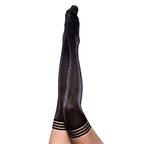 Kixies KAYLEE Grey Shimmer Thigh Highs Shimmer Stockings Grey