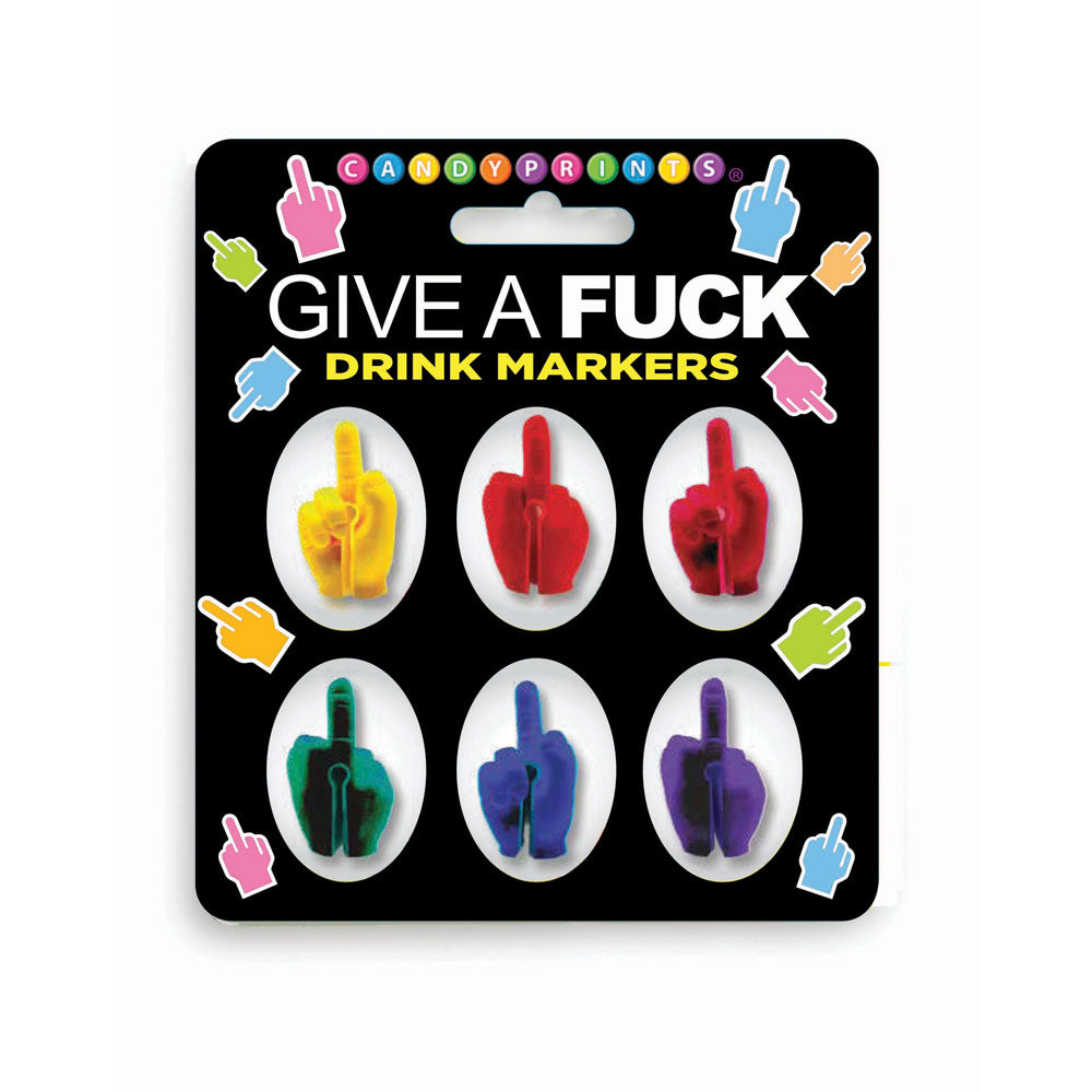 Little Genie Give A Fuck Novelty Drink Markers Set of 6