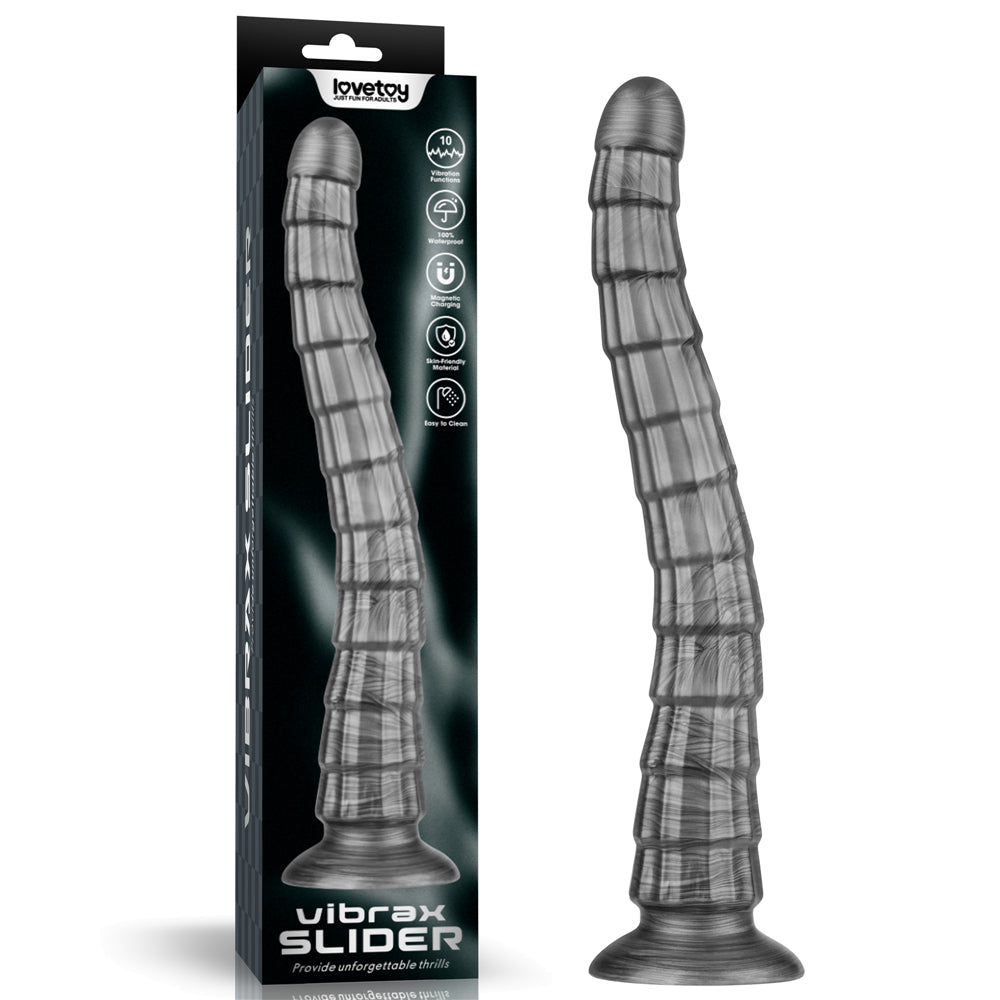 Lovetoy King Sized Vibrating Vibrax Slider USB Rechargeable Vibrating Dildo Grey