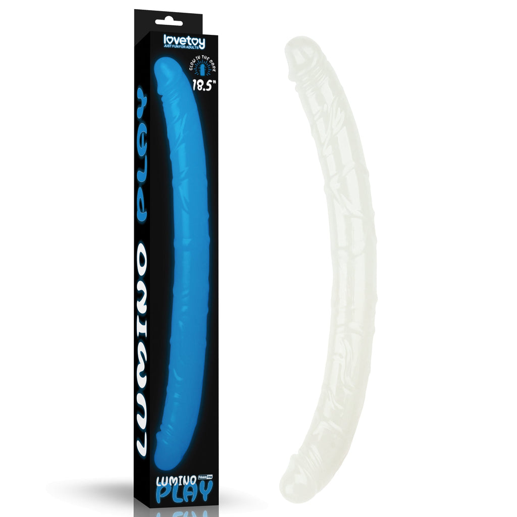 Lovetoy Lumino Play Glow In The Dark Double Dildo 18.5 Inch Blue Lovetoy