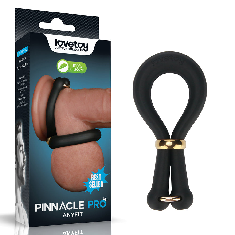 Lovetoy Pinnacle Pro Anyfit Stretcher Adjustable Cock Ring Black