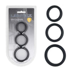 Shots Toys LEVELZ Wide O Silicone Cock Ring S / M / L Set Of 3 Sizes Black