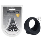 Shots Toys LEVELZ Silicone Cock & Ball Harness Cock & Ball Ring Black