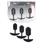Shots Toys LEVELZ Silicone Weighted Anal Plug Training Set Of 3 Sizes Black