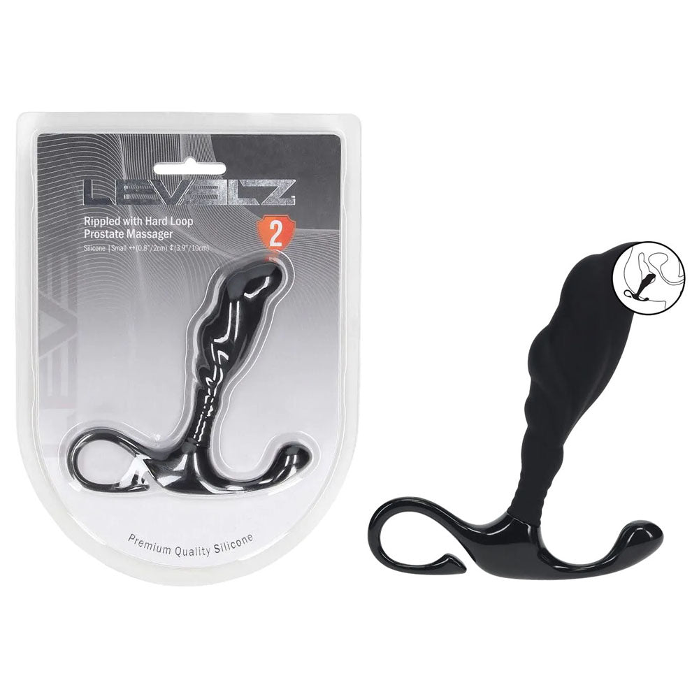 Shots Toys LEVELZ Rippled With Hard Loop Prostate Massager Black