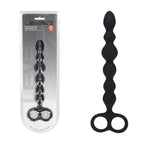 Shots Toys LEVELZ Beaded Silicone Anal Beads With Double Loop Black 24.5cm