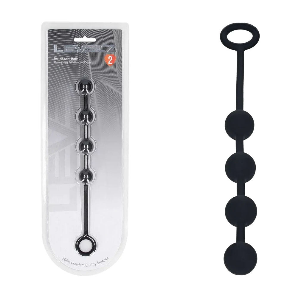 Shots Toys LEVELZ Round Silicone Anal Balls 20mm Black