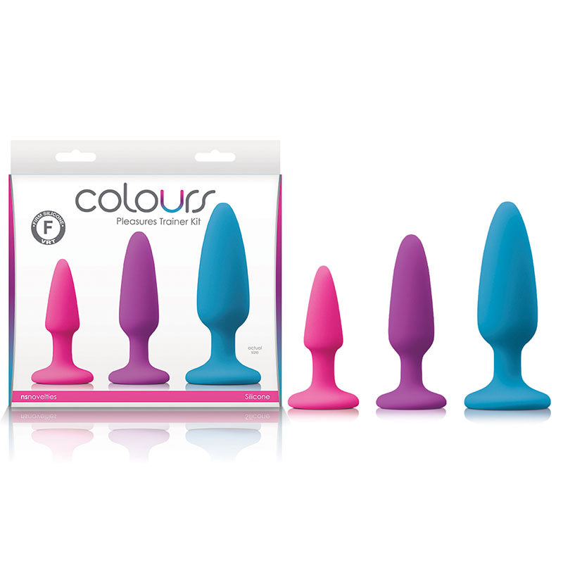 NS Novelties Colours Pleasures Trainer Kit Coloured Butt Plugs Set Of 3 Sizes NS Novelties