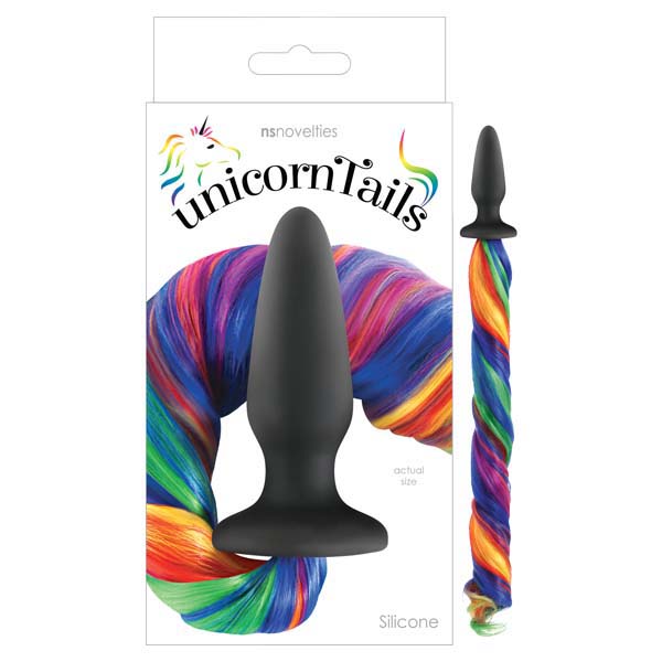 NS Novelties Unicorn Tails Butt Plug With Rainbow Pony Tail 4 Inch NS Novelties