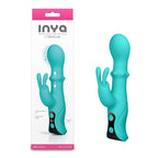 NS Novelties INYA Cyberluxe USB Rechargeable Rabbit Vibrator With Sliding Ring Shaft 18cm