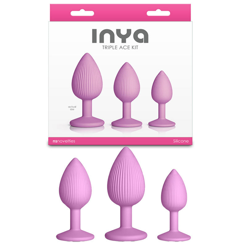 NS Novelties INYA Triple Ace Kit Butt Plugs Set Of 3 Sizes Blush Pink