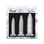 NS Novelties Crystal Trainer Kit Glass Anal Plugs Set of 3 Sizes Clear NS Novelties