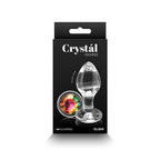 NS Novelties Crystal Desires Glass Butt Plug With Rainbow Gem Base 8.4cm