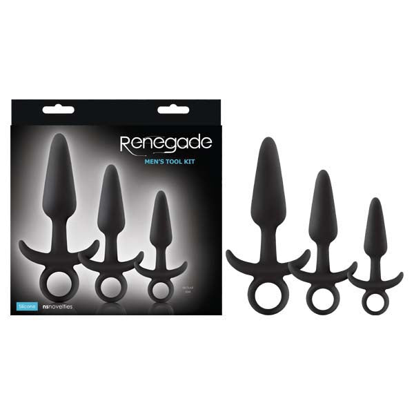 NS Novelties Renegade Men's Tool Kit Butt Plugs With Ring Pulls Set Of 3 Sizes NS Novelties