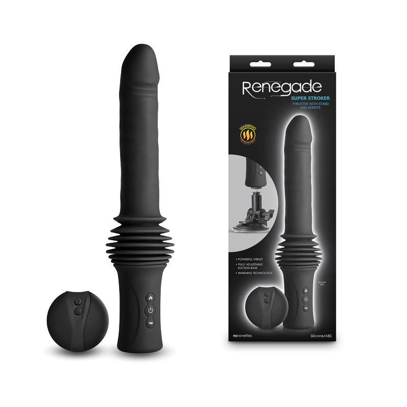 NS Novelties Renegade Super Stroker USB Rechargeable Thrusting Vibrator With Remote Control & Stand 36.8cm NS Novelties