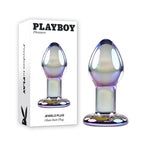 Playboy Pleasure JEWELS PLUG Glass Butt Plug 8.5cm Clear Playboy Pleasure