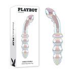 Playboy Pleasure JEWELS DOUBLE Glass Double Ended Dildo 17.1cm Clear Playboy Pleasure