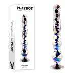 Playboy Pleasure JEWELS WAND Glass Dildo 20.3cm Clear Playboy Pleasure
