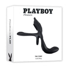 Playboy Pleasure The 3 Way USB Rechargeable Vibrating Cock Ring With Wireless Remote Black Playboy Pleasure