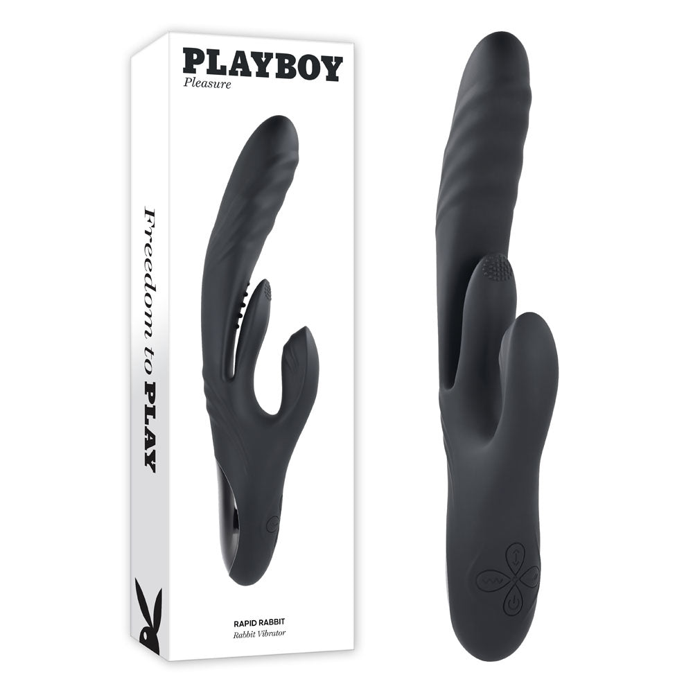 Playboy Pleasure RAPID RABBIT USB Rechargeable Rabbit Vibrator 26.4cm Playboy Pleasure