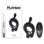 Playboy Pleasure TRIPLE PLAY USB Rechargeable Cock Ring With Wireless Remote Black Playboy Pleasure
