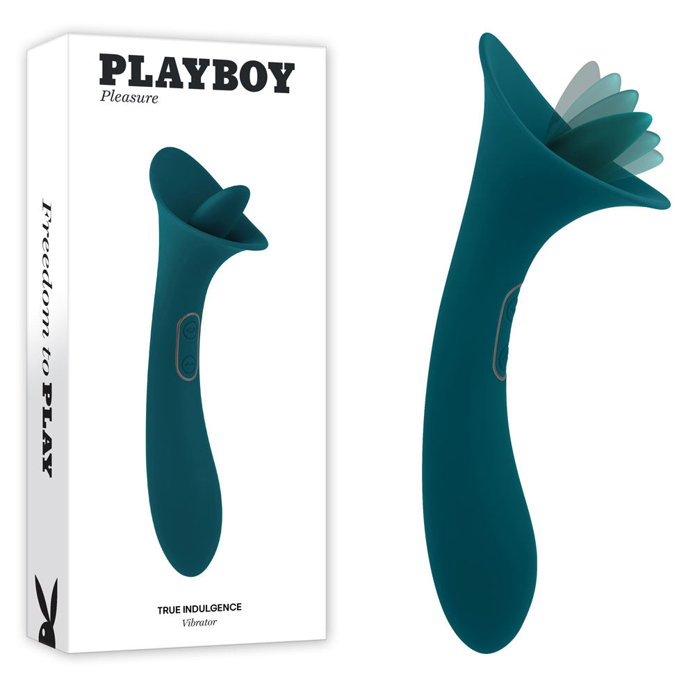 Playboy Pleasure TRUE INDULGENCE USB Rechargeable Vibrator With Flicking Tip 21.3cm Playboy Pleasure