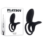 Playboy Pleasure JUST RIGHT USB Rechargeable Vibrating Cock & Balls Rings Black Playboy Pleasure