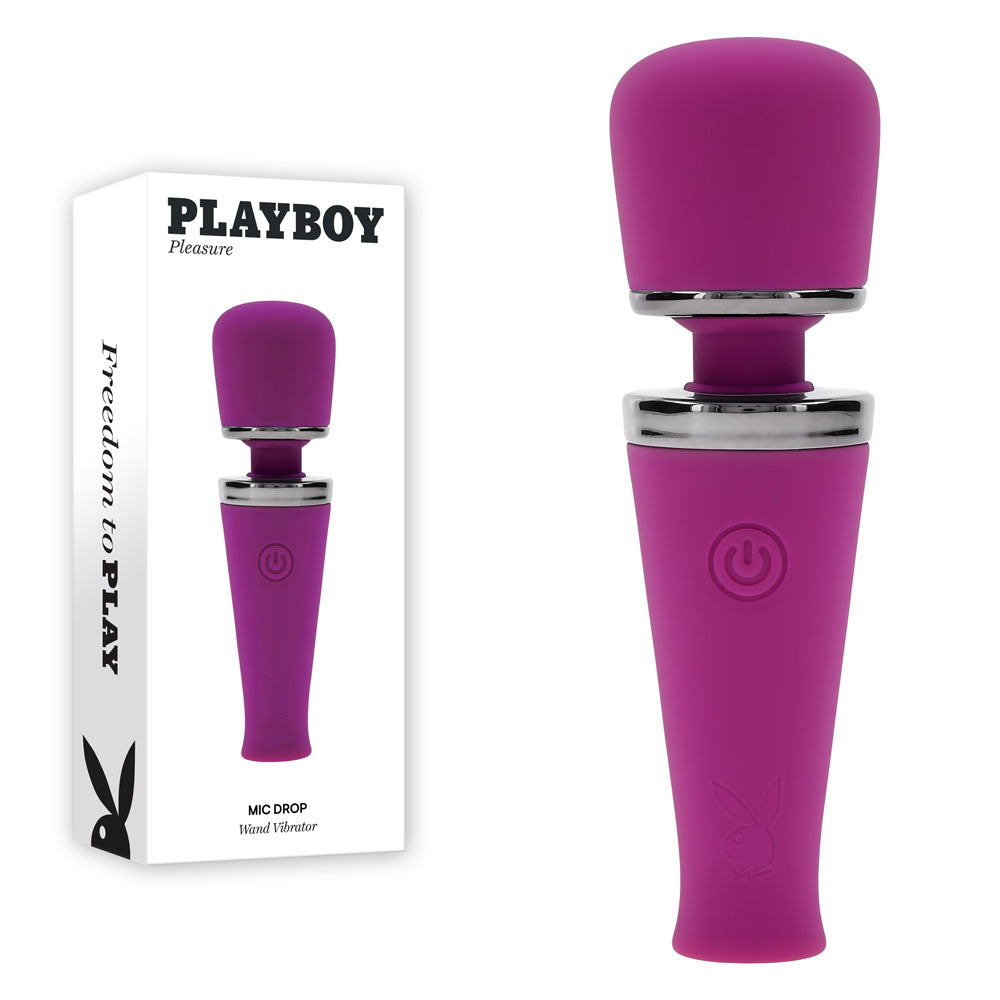 Playboy Pleasure MIC DROPUSB Rechargeable Vibrating Mini Massage Wand Playboy Pleasure