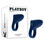 Playboy Pleasure PLEASURE POINT USB Rechargeable Vibrating Cock Ring Blue Playboy Pleasure