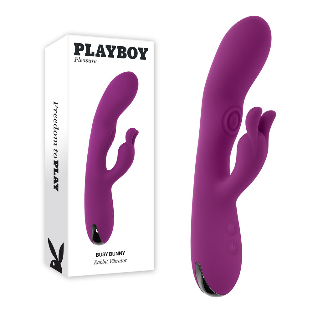 Playboy Pleasure BUSY BUNNY USB Rechargeable Rabbit Vibrator With Tapping Shaft Playboy Pleasure