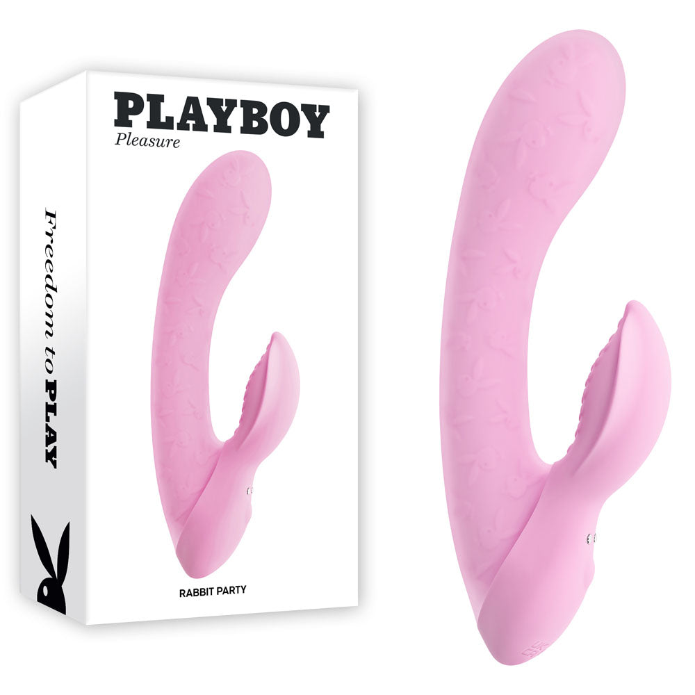 Playboy Pleasure RABBIT PARTY USB Rechargeable Rabbit Vibrator Pink 15.2cm