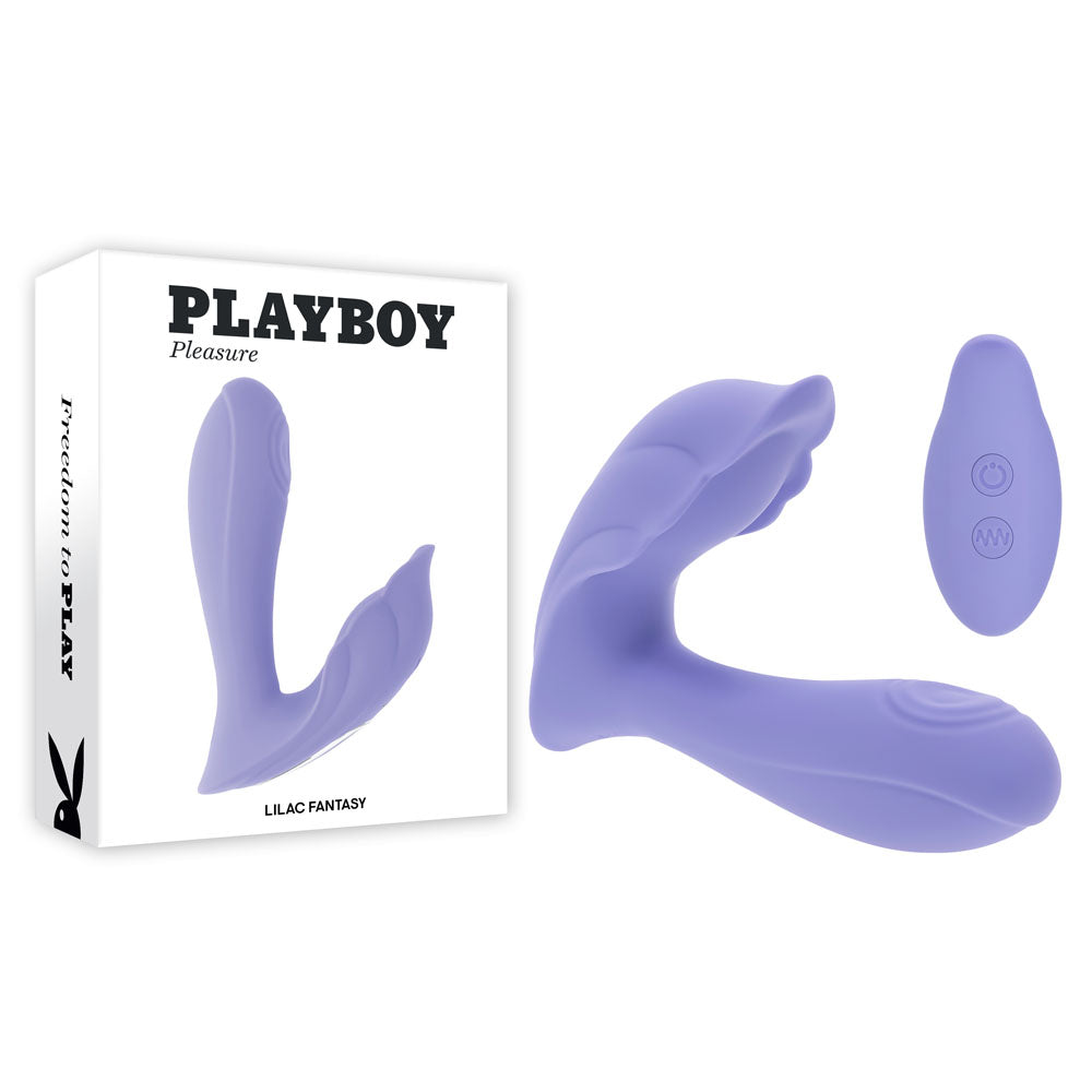 Playboy Pleasure LILAC FANTASY USB Rechargeable Tapping Vibrator With Remote Playboy Pleasure