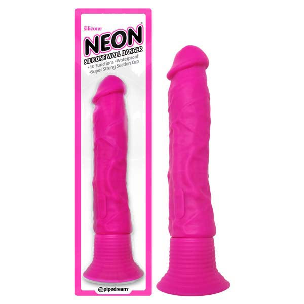 Pipedream Neon Silicone Wall Banger Vibrating Dong With Suction Cup Base 6 Inch Pipedream