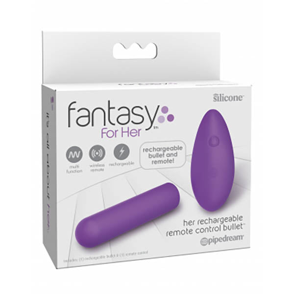 Pipedream Fantasy For Her USB Rechargeable Bullet Vibrator With Wireless Remote Purple Pipedream