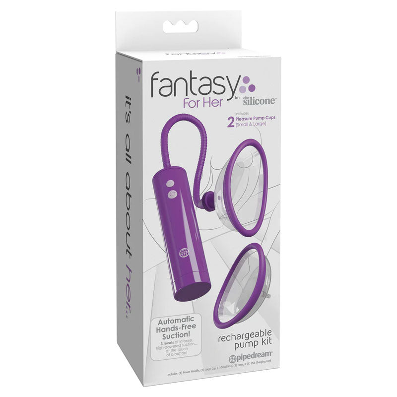 Pipedream Fantasy For Her USB Rechargeable Vagina Pump Kit Purple Pipedream