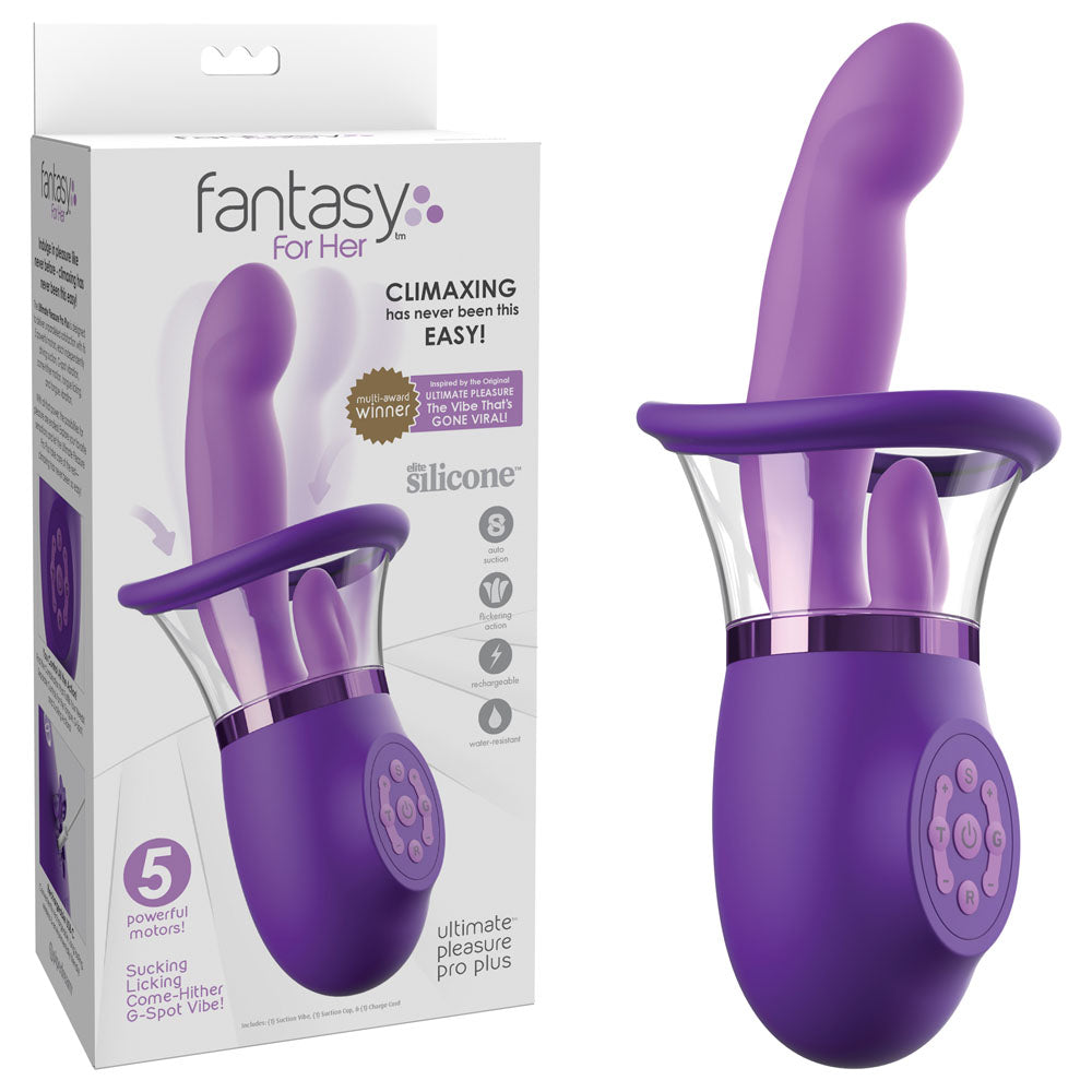 Pipedream Fantasy For Her Ultimate Pleasure Pro Plus USB Rechargeable Sucking Licking & Flicking Vibrator Pipedream