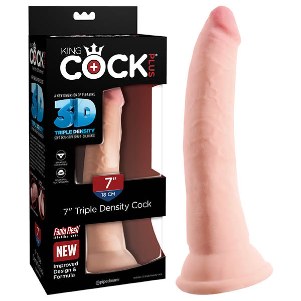 Pipedream King Cock Plus Triple Density Cock Dong 7 Inch Flesh Pipedream