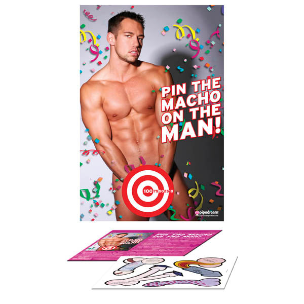 Pipedream Bachelorette Party Favors Pin The Macho On The Man Party Game