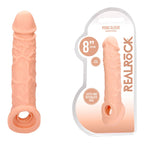Shots Toys REALROCK Realistic Penis Extender With Rings Penis Extension Sleeve 8 Inch