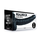 REALROCK Hollow Strapon with Balls - 23 cm Black - Black 23 cm Hollow Strap-On Shots Toys