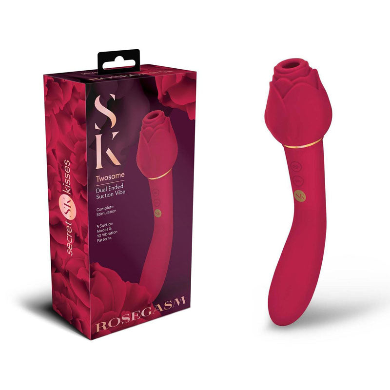Secret Kisses ROSEGASM TWOSOME Air Pulsation Stimulator & Vibrator Secret Kisses